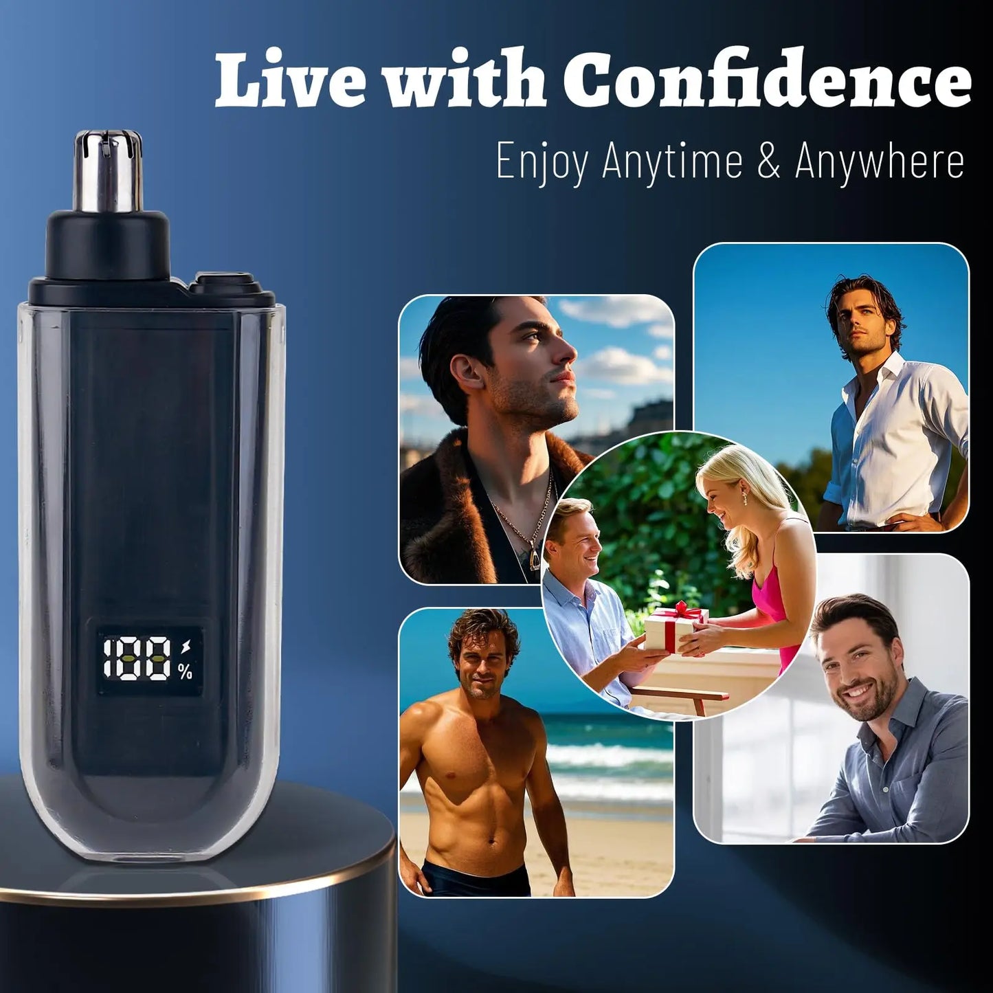USB charging nose and ear hair trimmer