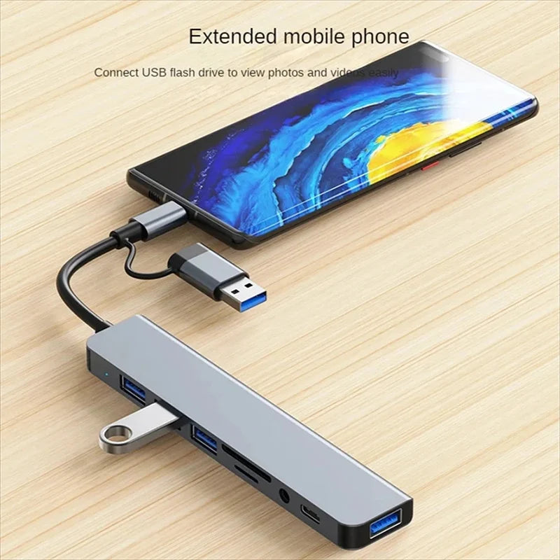 USB C Hub USB Splitter 8 in 1 USB Extender