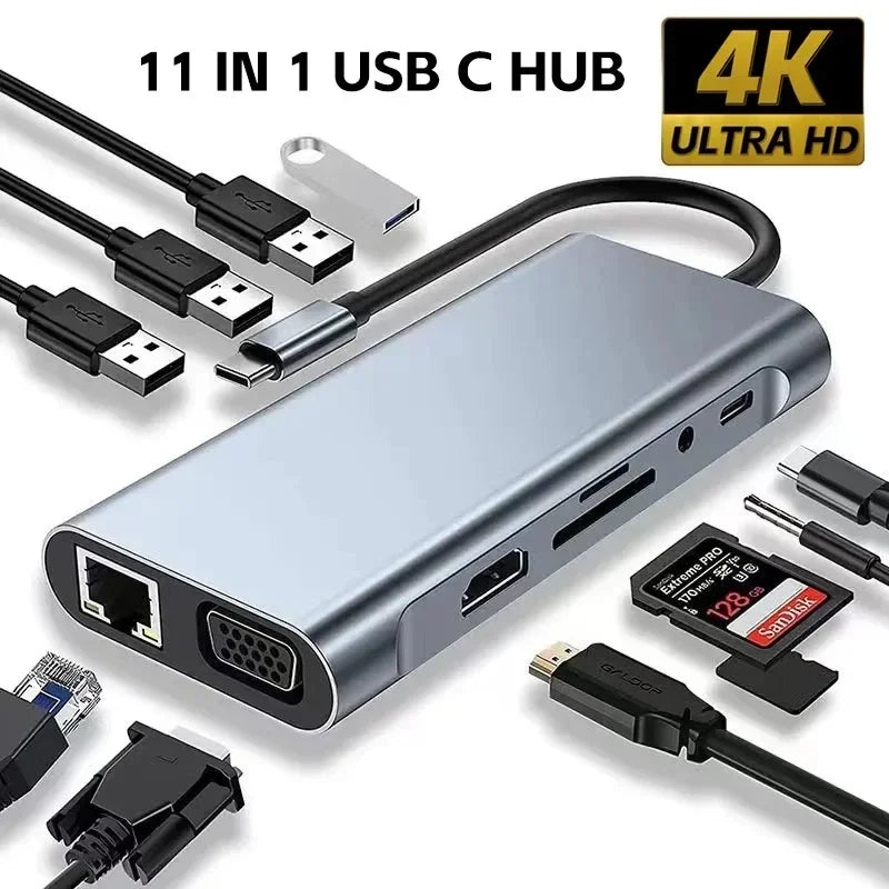 USB C Hub USB Splitter 8 in 1 USB Extender