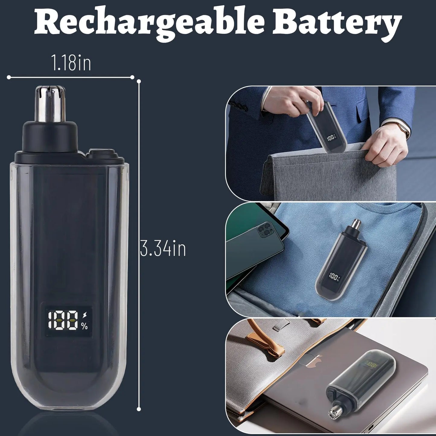 USB charging nose and ear hair trimmer